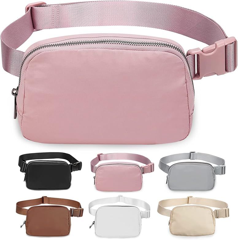 Belt Bag for Women Fanny Pack Dupes, Bomvabe Fashion Crossbody Lulu Waist Pack Lemen Bag with Adj... | Amazon (US)