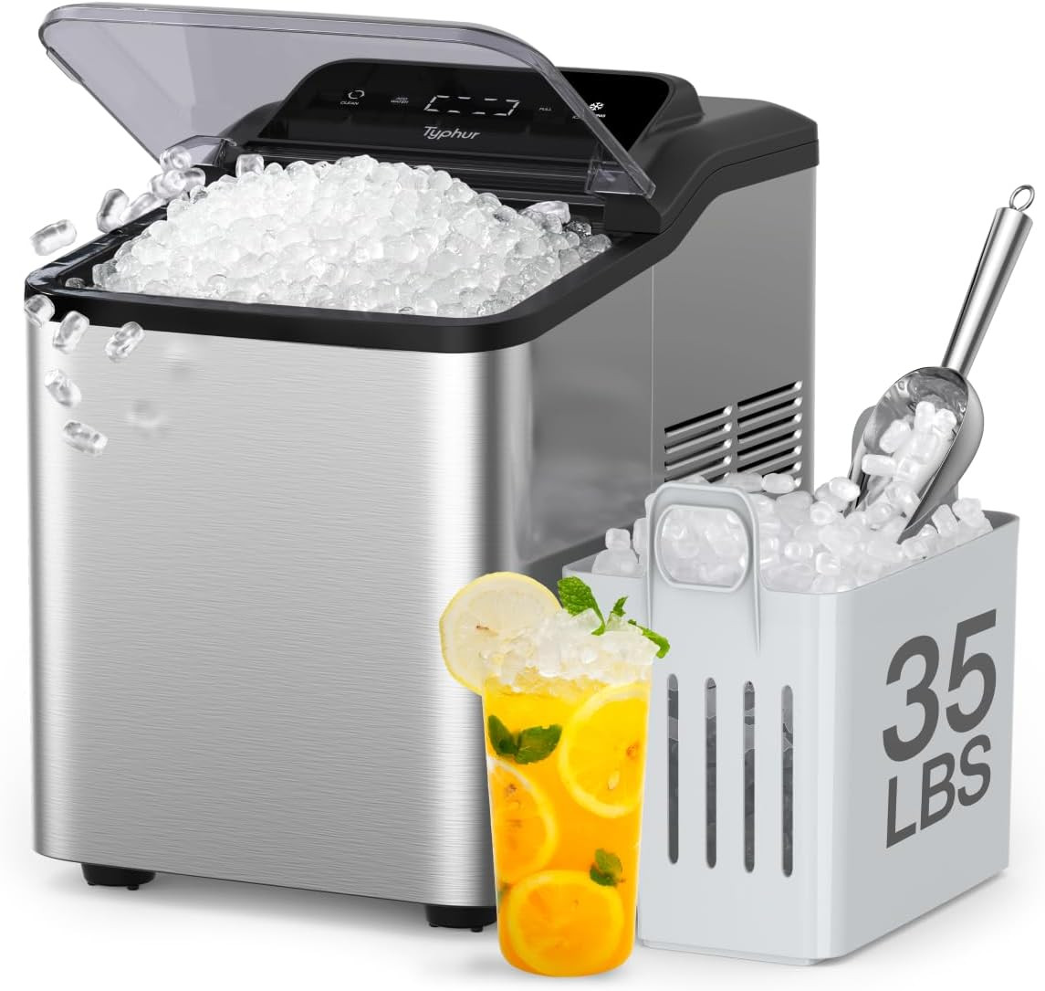 Typhur Fast Nugget Ice Maker Countertop with Self-Cleaning Pump, 35lbs/24H Crushed Pebble Ice Mac... | Amazon (US)