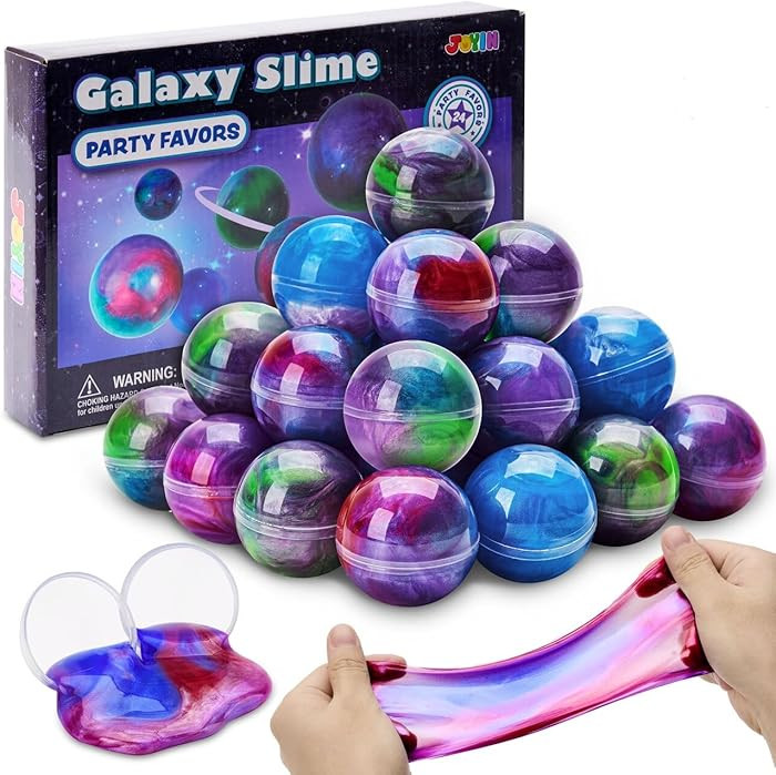 JOYIN Slime Party Favors, 24 Pack Galaxy Slime Ball - Stretchy, Non-Sticky, Mess-Free, Stress Rel... | Amazon (US)