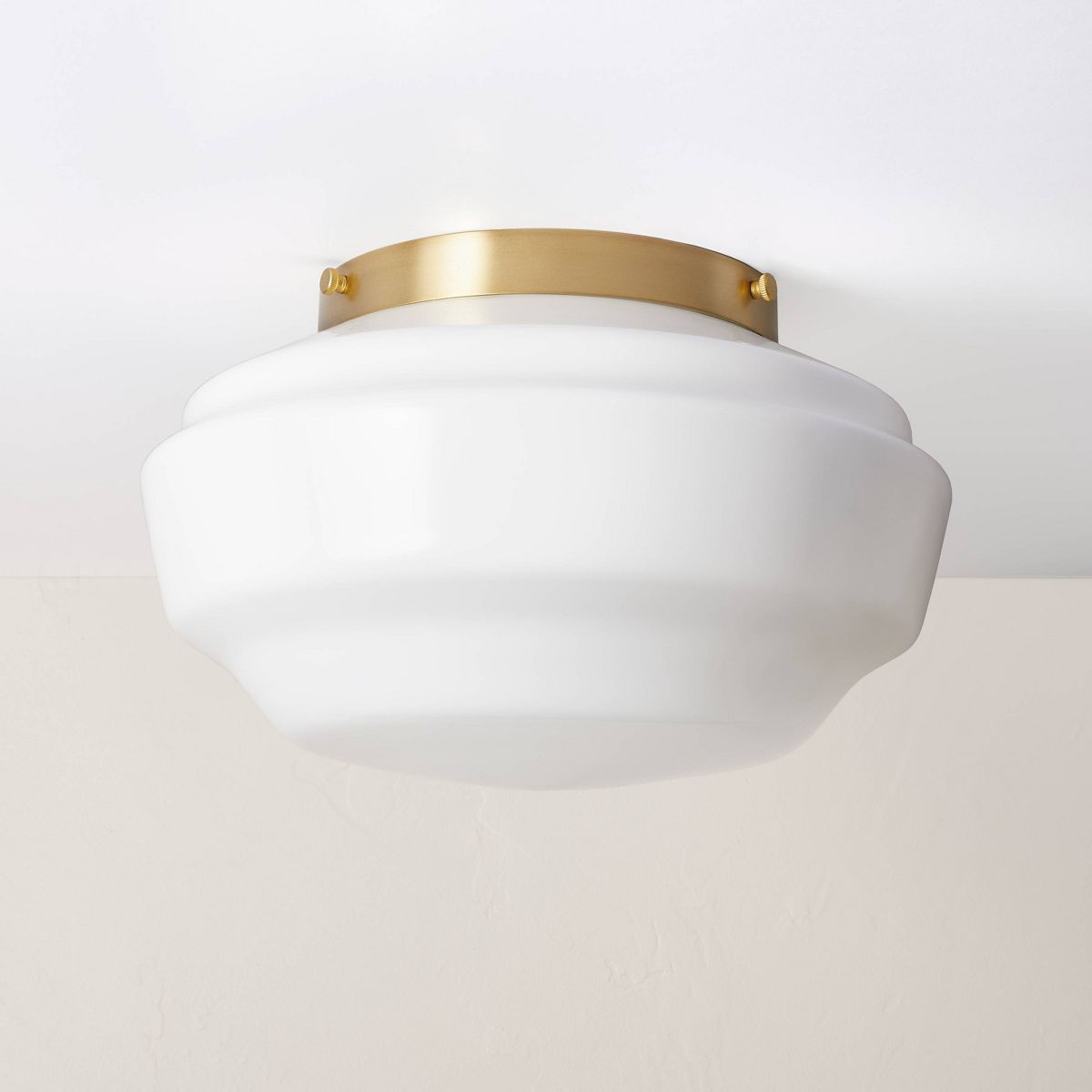 Milk Glass Flush Mount Celling Light Brass Finish - Hearth & Hand™ with Magnolia | Target