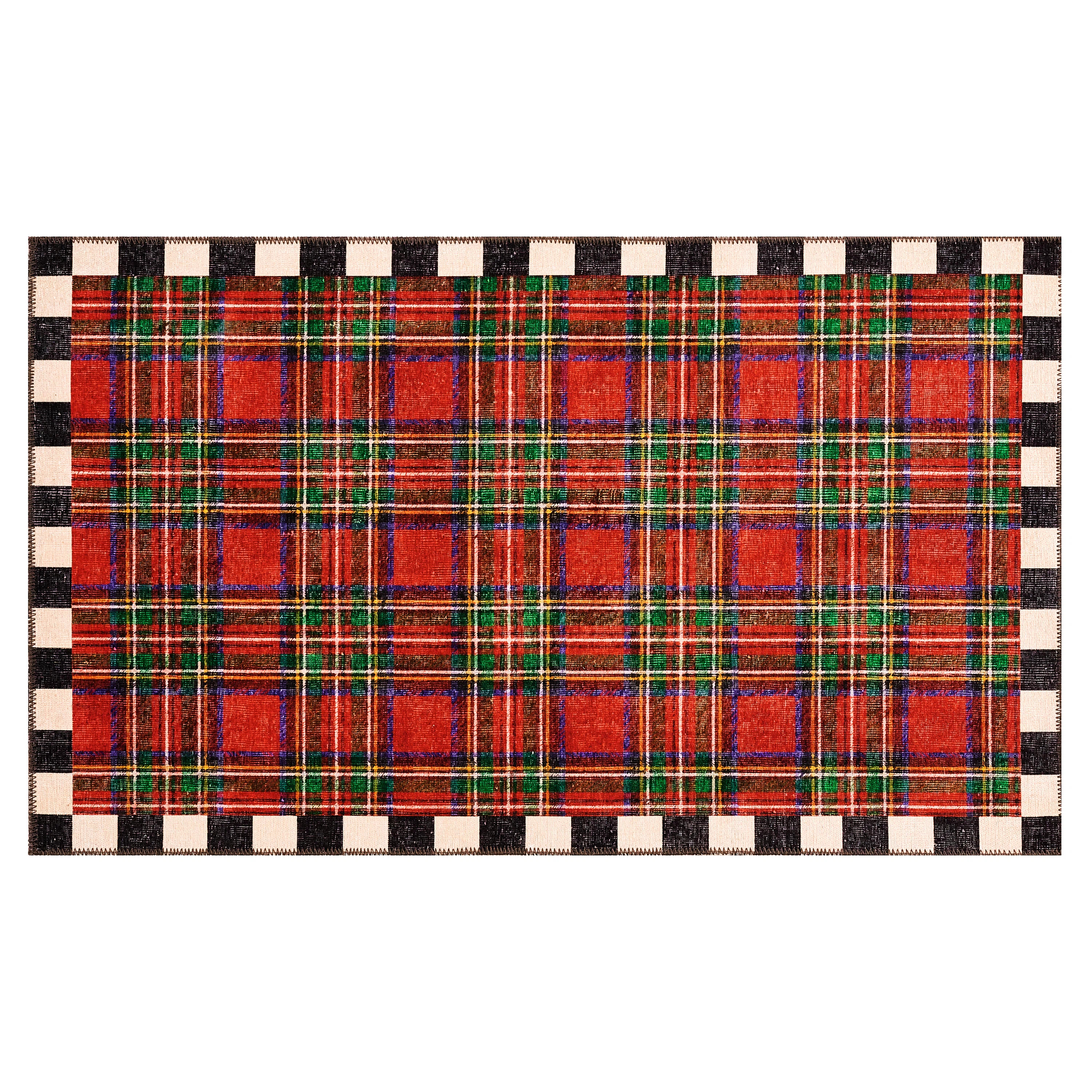 Royal Stewart Tartan Red Washable Rug | Wayfair North America