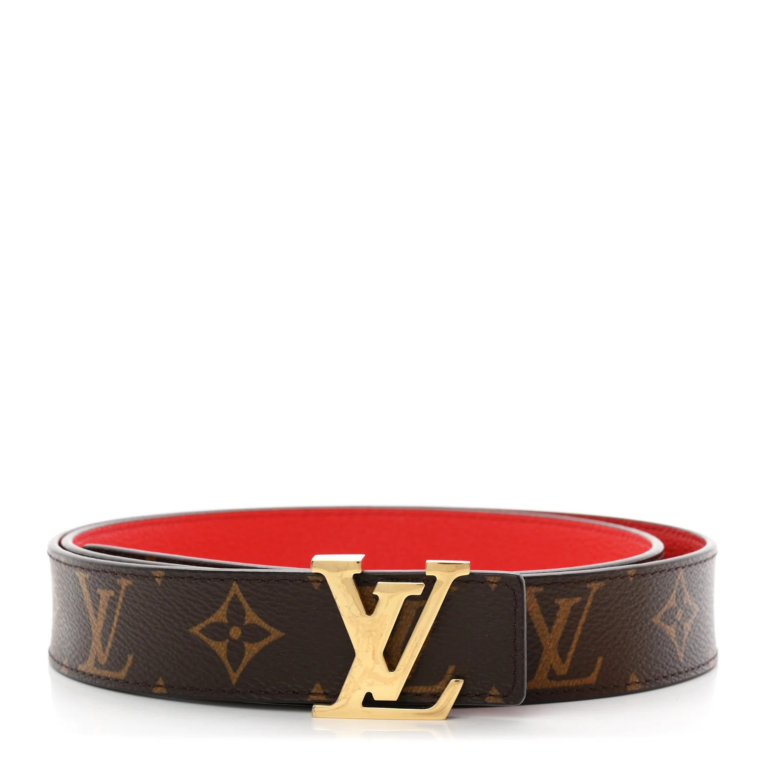 Monogram 30mm LV Initiales Reversible Belt 95 38 Coquelicot | FASHIONPHILE (US)