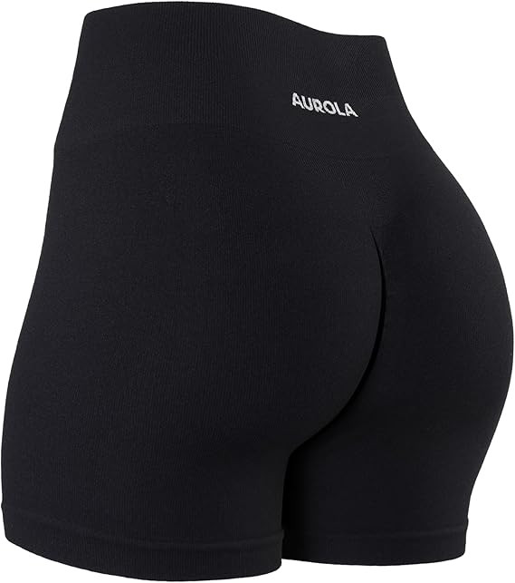 AUROLA Power Workout Shorts for Women Tummy Control Squat Proof Ribbed Thick Seamless Scrunch Act... | Amazon (US)