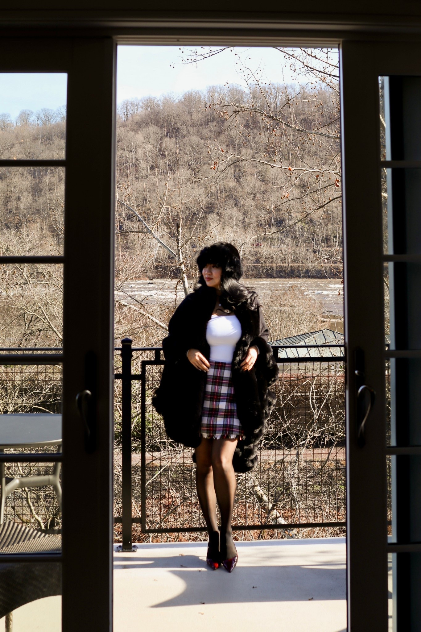 Faux Fur Cape + Hat // Stylish and cozy in this ultra luxe warm fur trim poncho. The material is more like a sweater than a coat. Paired it with a faux fur hat to match.

#LTKHoliday #LTKFindsUnder50 #LTKstorytime