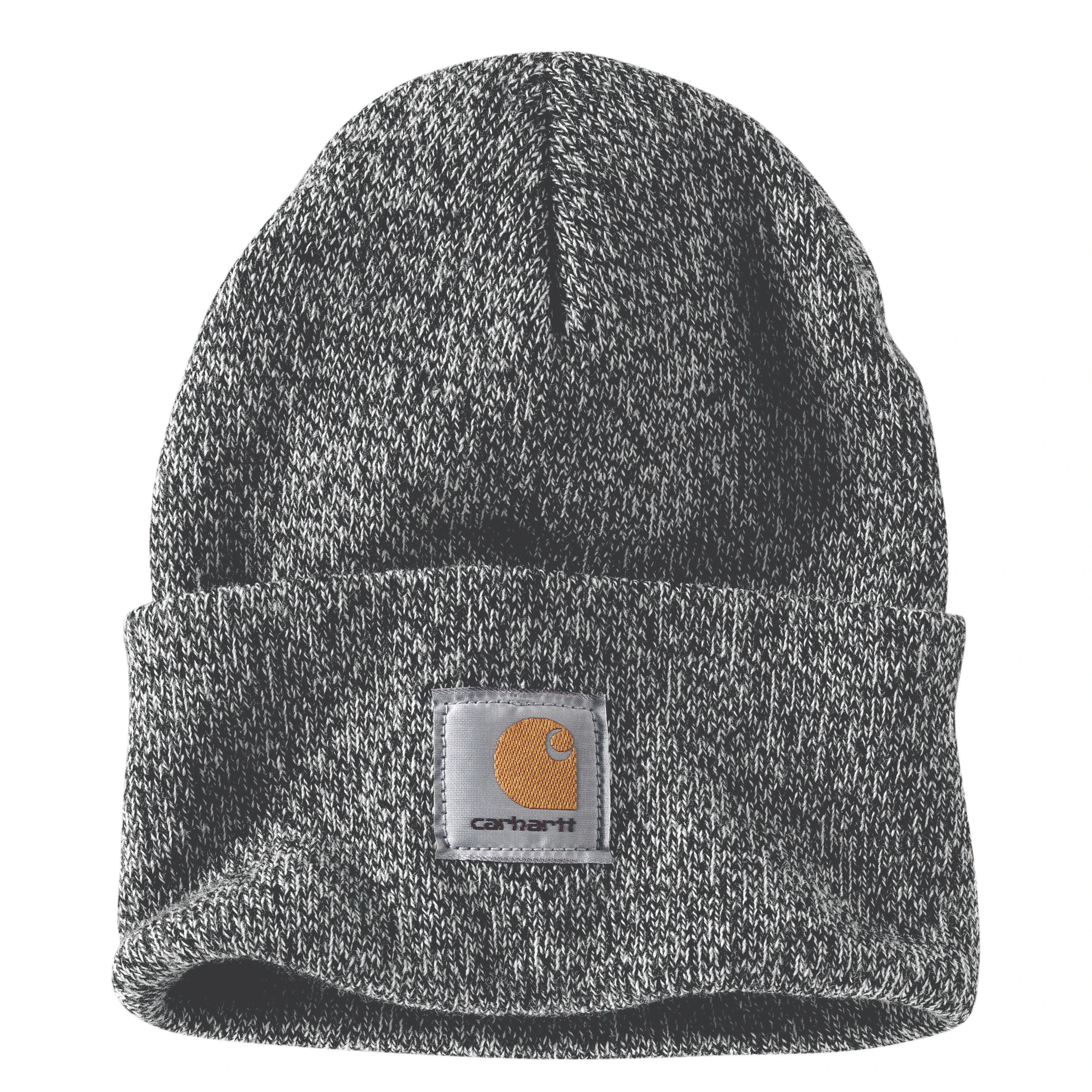 Carhartt Men's Black/White Acrylic Knit hat in Gray | A18-019OS | Lowe's