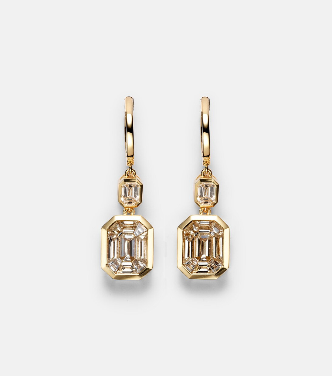 Illusion 18kt gold drop earrings with diamonds | Mytheresa (US/CA)