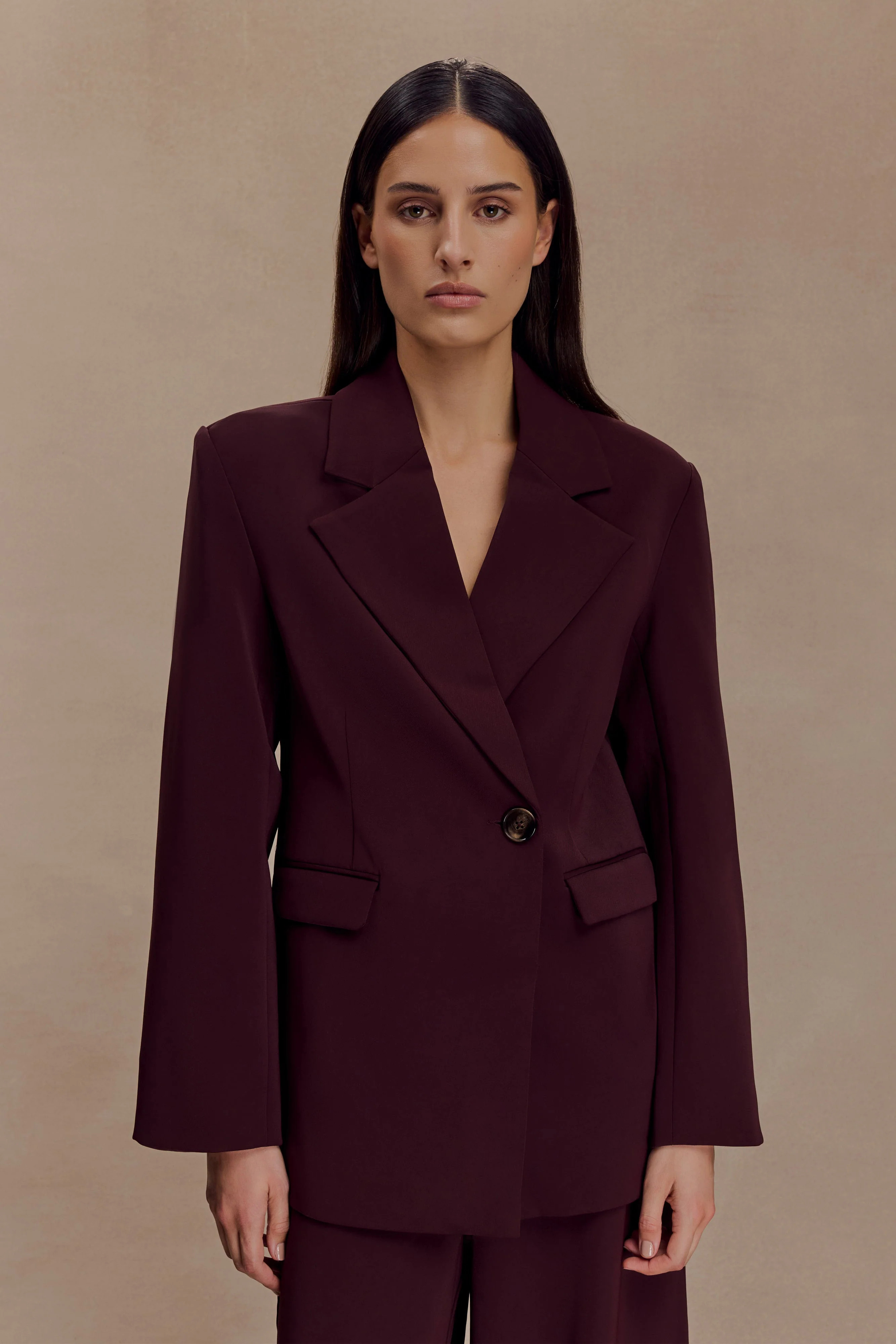 Oversized Blazer - Mahogany | MESHKI US