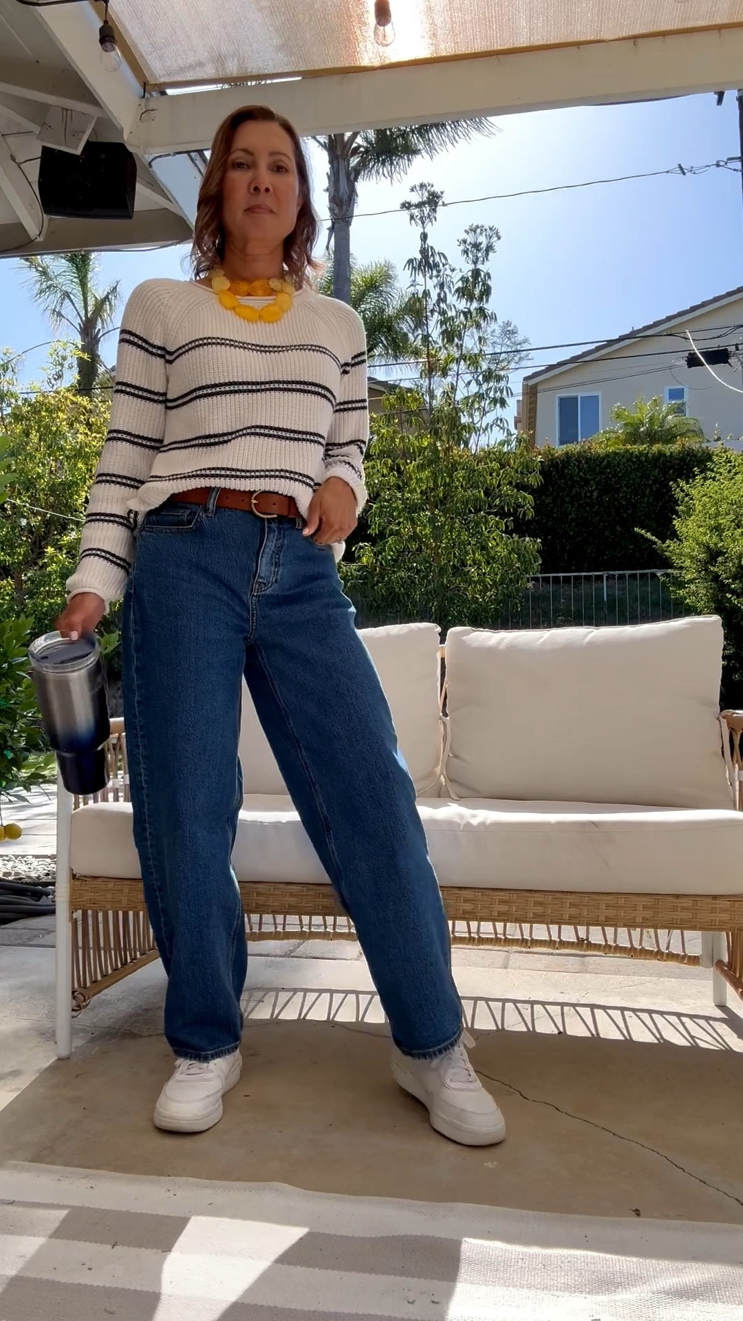Looking for casual + affordable outfits 2026? I’m your gal! My loose fitting barrel jeans are so comfy.  The stretch and fit are making my day. Add your favorite pair of trainers and a lightweight sweater to complete the look.
#LTKMomlife

#LTKOver40 #LTKU #LTKootd