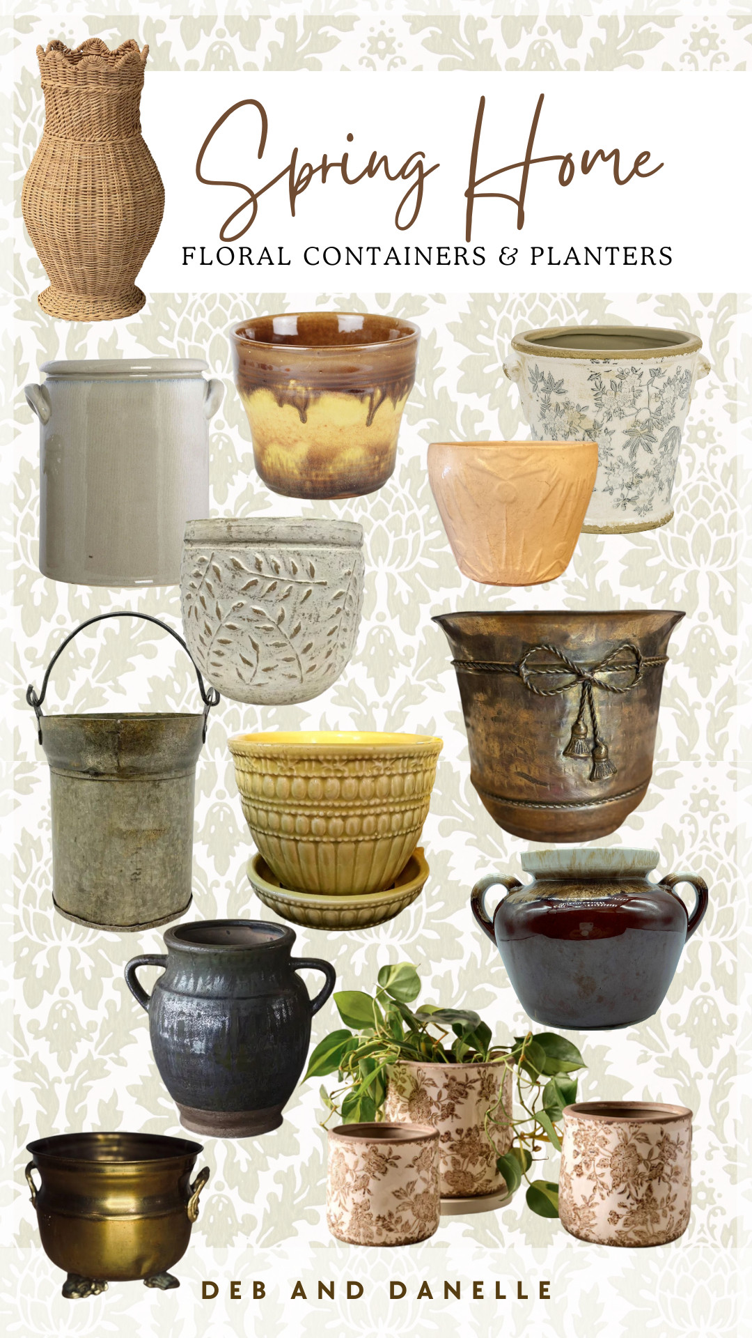 I am sprinkling Spring florals all throughout my house right now, and I love to dress them up with vintage-style pots, planters, baskets, and crocks. Here are some that I rounded up from some of our favorite places.  

 #LTKHome #LTKFindsUnder100