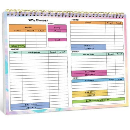 Budget Planner, Monthly Budget Book Bill Organizer, Undated Home Finance Money Expense Saving Debt Tracker Notebook, Spiral Design, 1 Year | Walmart (US)