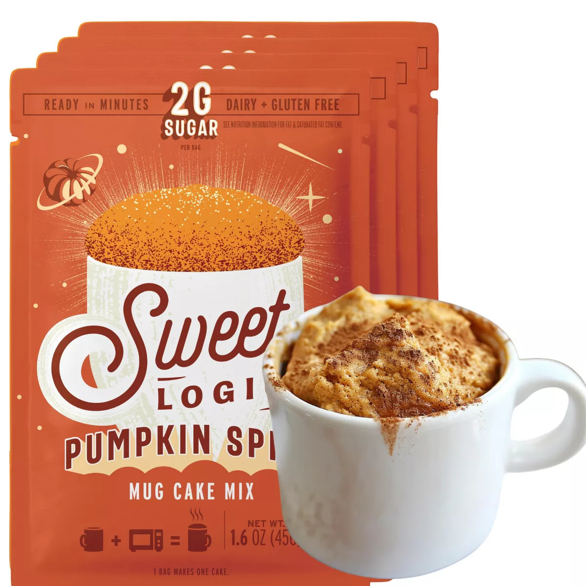 Sweet Logic Gluten Free Protein Pumpkin Spice Mug Cake Mixes - 4ct/1.6oz | Target