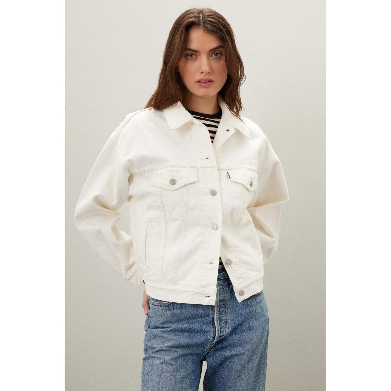 Levi's Women's Jacket - White - S | Depop US