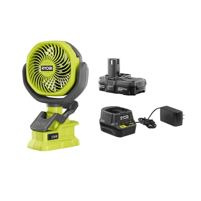 RYOBI ONE+ 18V Cordless 4 in. Clamp Fan Kit with 1.5 Ah Battery and Charger | Walmart (US)