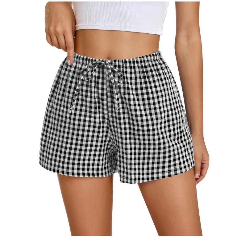 Hurxie Women Boxer Shorts with Pockets Comfy Breathable Drawstring Short Pajama Lounge Trendy Bea... | Walmart (US)
