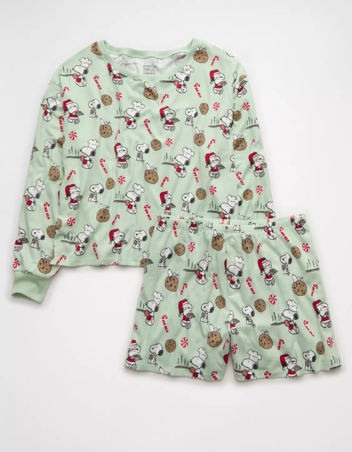 AE Luxe Plush Snoopy Holiday PJ Set | American Eagle Outfitters (US & CA)