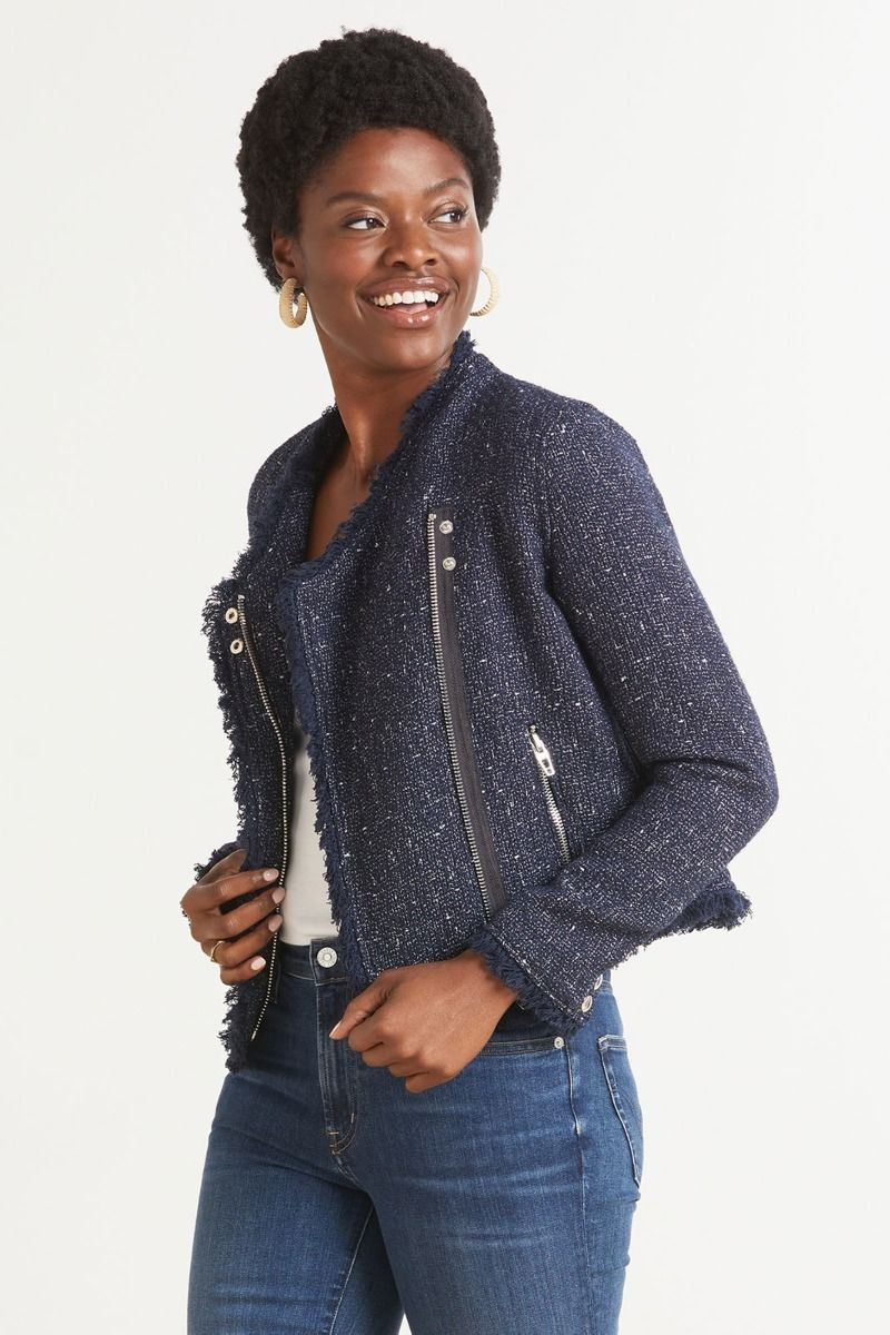 BLANKNYC Spring Tweed Moto Jacket | EVEREVE | Evereve