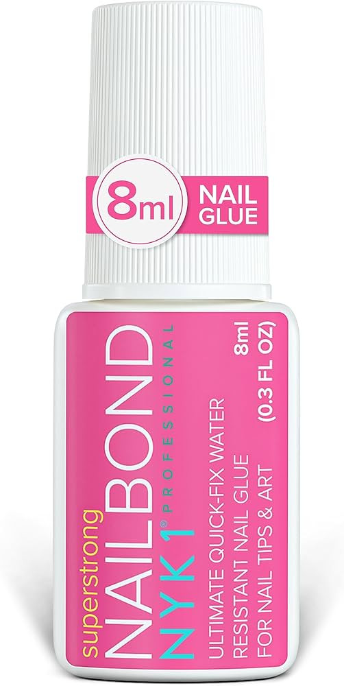 Super Strong Nail Glue For Nail Tips, Acrylic Nails and Press On Nails (8ml) NYK1 Nail Bond Brush... | Amazon (US)