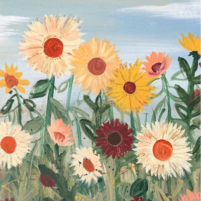 Sunflower Farm Canvas Wall Art. Square | Lindsay Letters, LLC