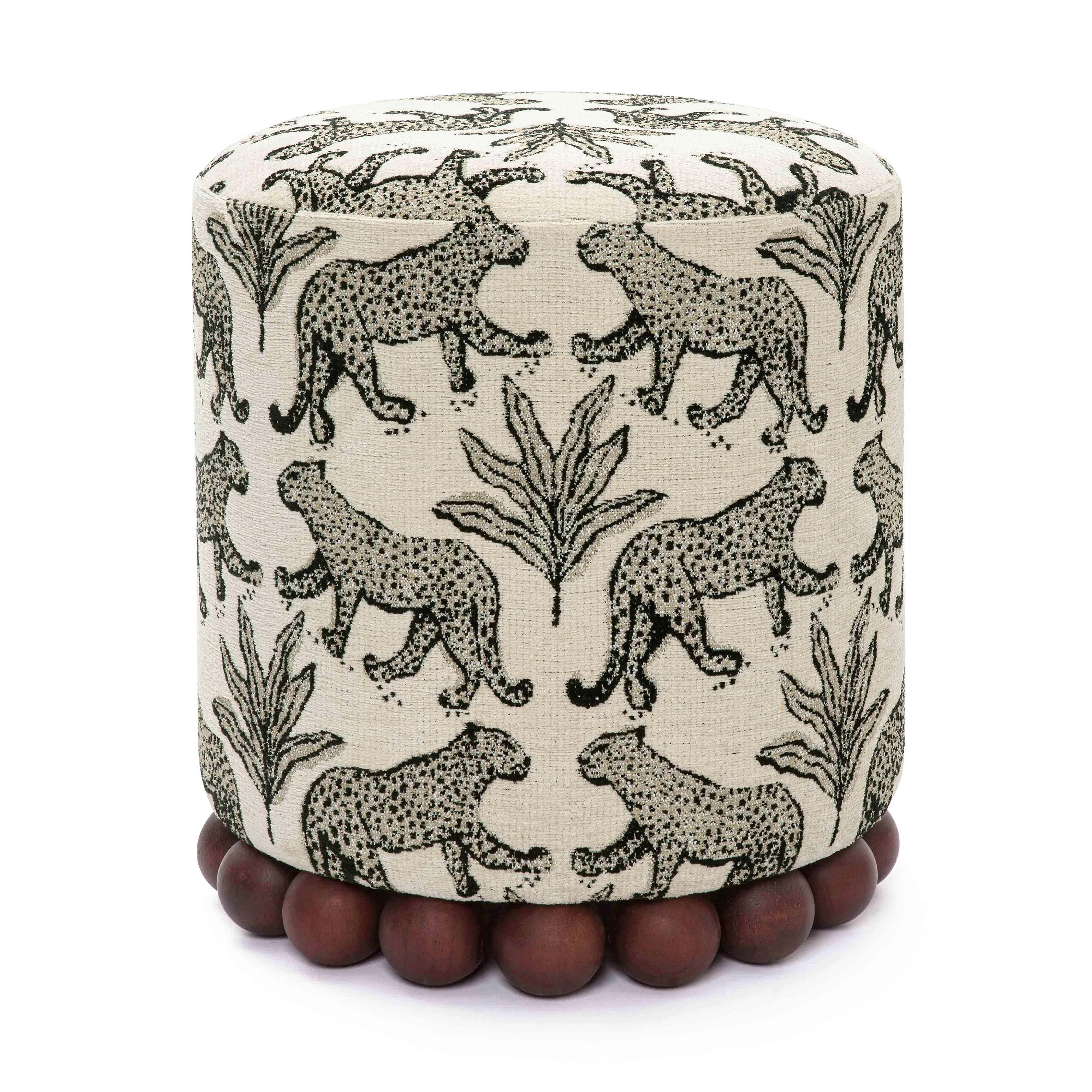 Ebern Designs Bergenfield Leopard Jacquard Ottoman & Reviews | Wayfair | Wayfair North America