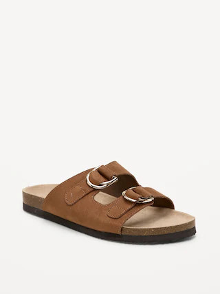 Faux-Suede Double-Strap Slide Sandals for Women | Old Navy (US)