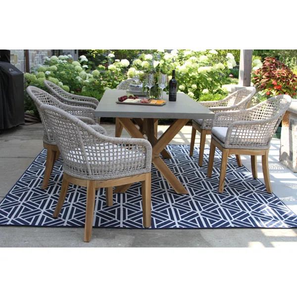 Cael Rectangular 6 - Person 80'' Long Teak Dining Set with Cushions | Wayfair North America