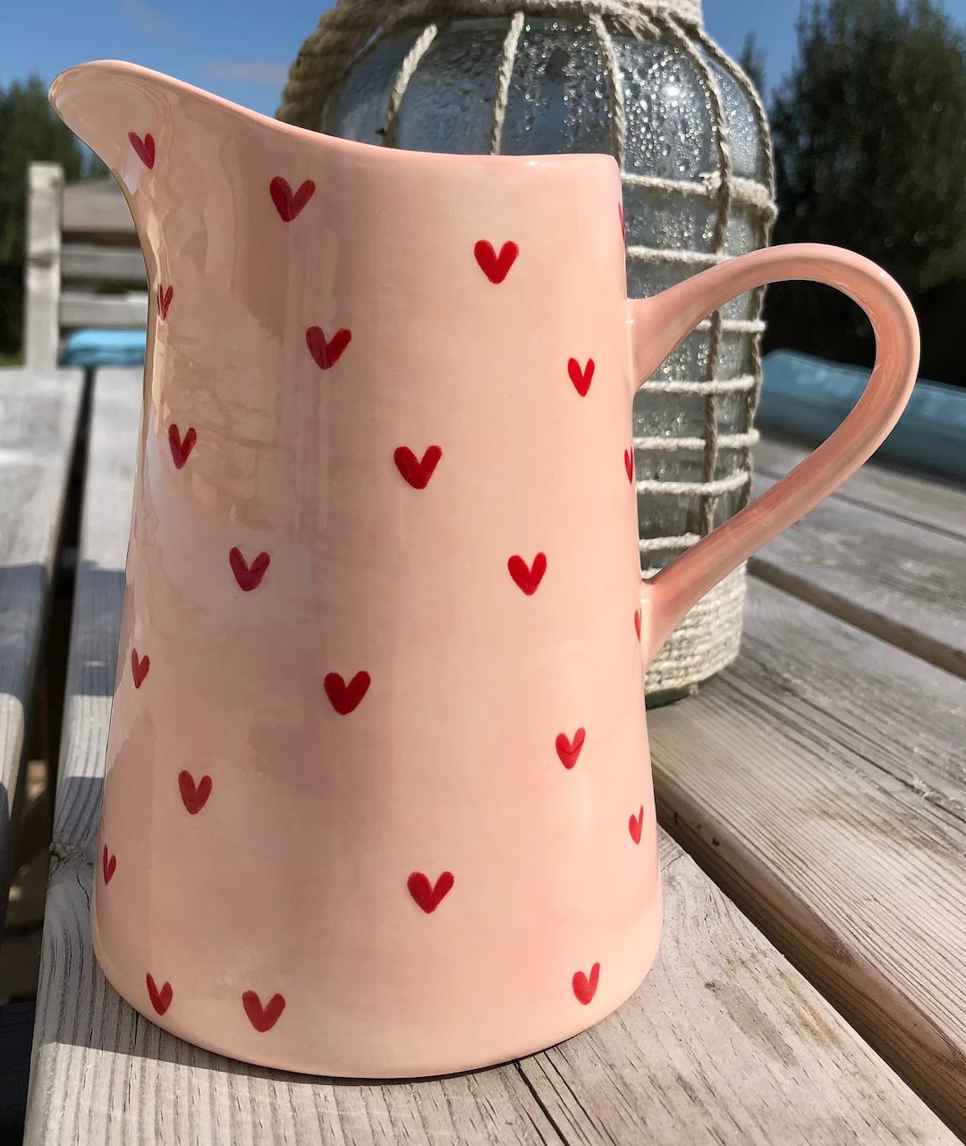 Light Pink Sweetheart Jug, Hand Painted, Ceramic Pottery Shop, Gifts for Easter. Friendship. Love... | Etsy (CAD)
