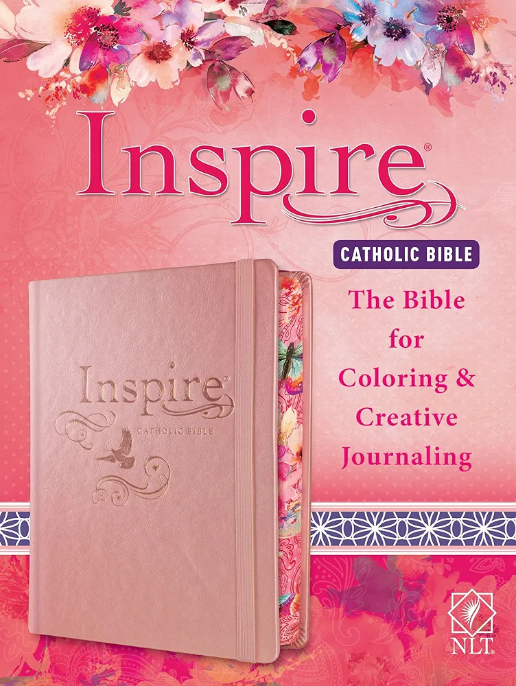 Tyndale NLT Inspire Catholic Bible (Hardcover, Rose Gold): Catholic Coloring Bible–Over 450 Ill... | Amazon (US)