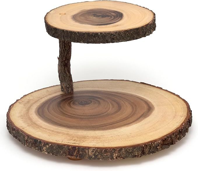 Lipper International Acacia 2-Tier Tree Bark Server for Meats, Cheeses, and Crackers,Acacia Tree ... | Amazon (US)