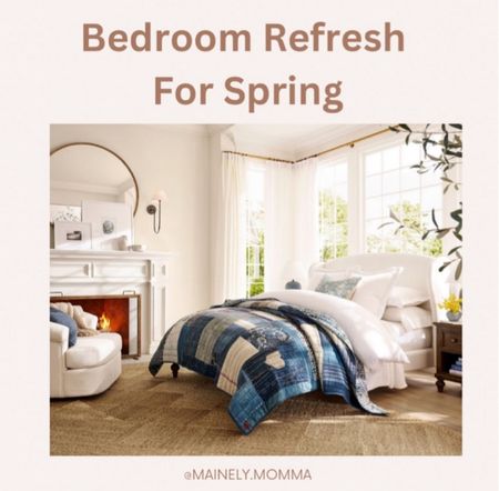 Bedroom refresh for spring! 
This patch work bedding in all the blues is perfect for a spring bedding makeover! 

#bed #bedroom #bedding #spring #refresh #quilt #sheets #pillows #blankets 

#LTKfindsunder50 #LTKhome #LTKSeasonal