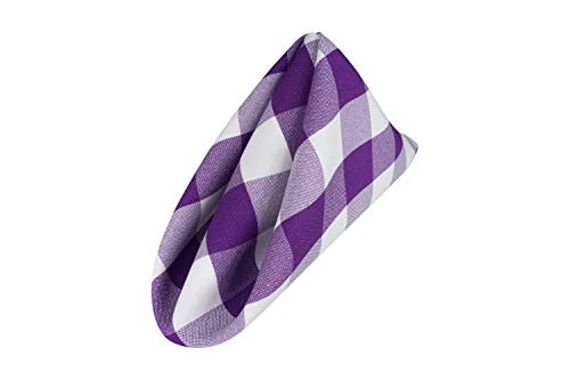 Purple-White Checkered Napkins Pack of 12 18x18AGN | Etsy | Etsy (US)