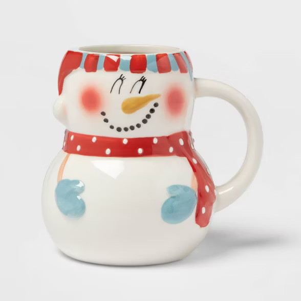 14oz Stoneware Snowman Mug - Threshold™ | Target