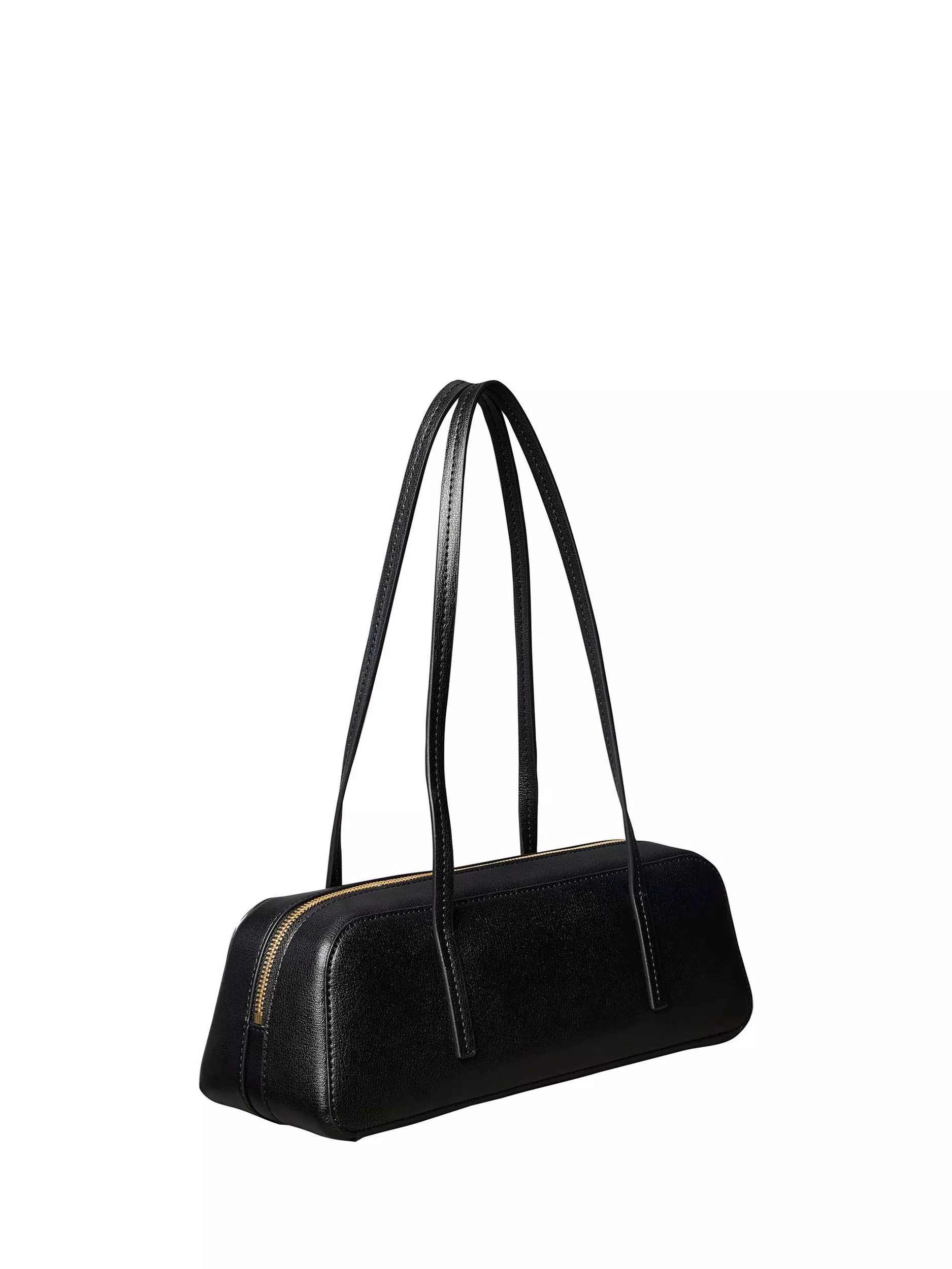 Foil Logo Bauletto Shoulder Bag, Black | John Lewis (UK)