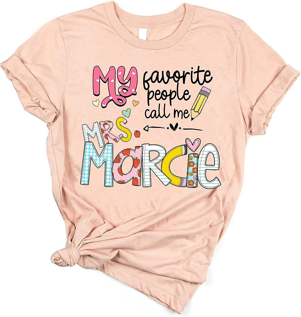 NAZENTI Personalized Teacher Shirts, Teacher Gifts, Back to School Shirt, Preschool Teacher Shirt... | Amazon (US)
