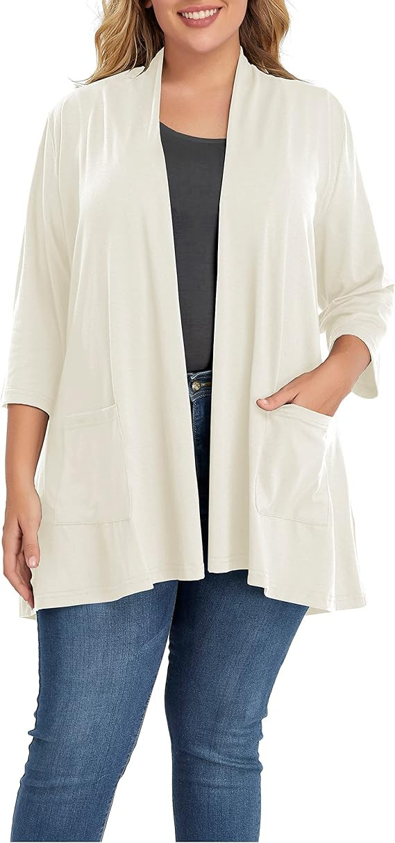 Shiaili Long Plus Size Cardigans for Women Easy to Wear Open Front Clothing | Amazon (US)