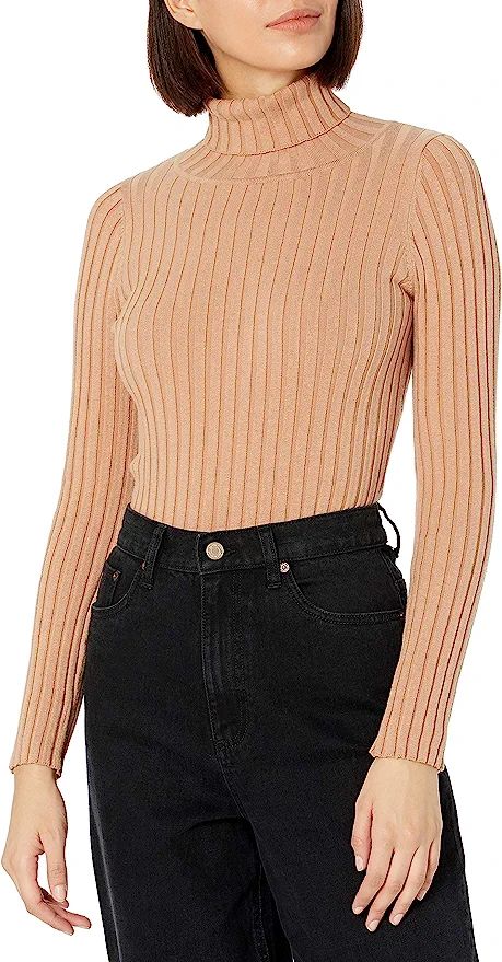 Amazon.com: The Drop Women's Amy Fitted Turtleneck Ribbed Sweater, Praline, S : Clothing, Shoes &... | Amazon (US)