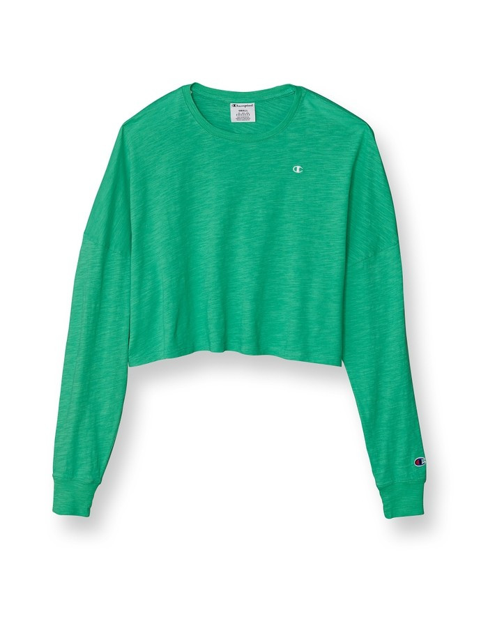 Washed Long-Sleeve Cropped Tee | ChampionUSA.com (Hanesbrands Inc.)