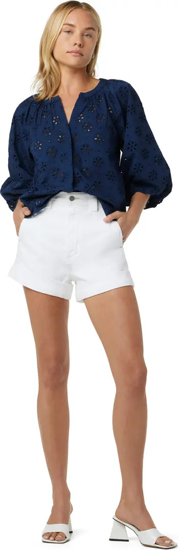 The Avery High Waist Denim Trouser Shorts | Nordstrom