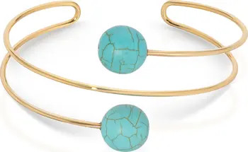 Turquoise Bead Station Cuff Bracelet | Nordstrom