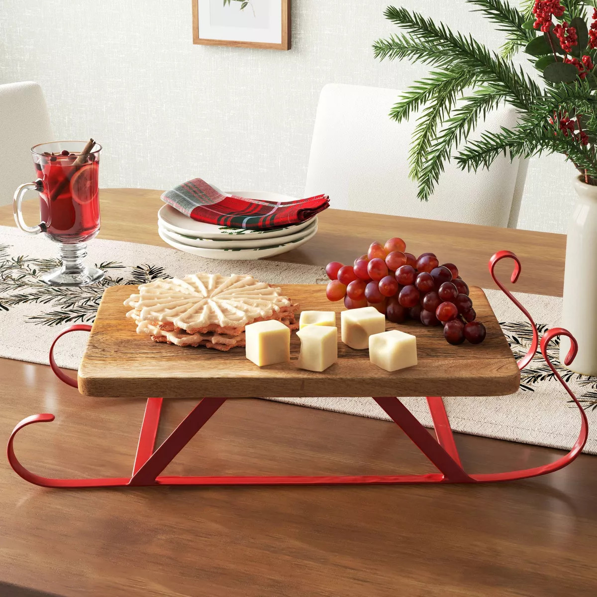 Wood Sleigh Figural Serving Board - Threshold™ | Target