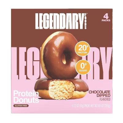 Legendary Foods Gluten Free and Keto Friendly Protein Donuts - Chocolate Dipped - 20g Protein - 8.6oz/4ct | Target