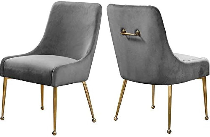Meridian Furniture Owen Collection Modern | Contemporary Velvet Upholstered Dining Chair with Pol... | Amazon (US)