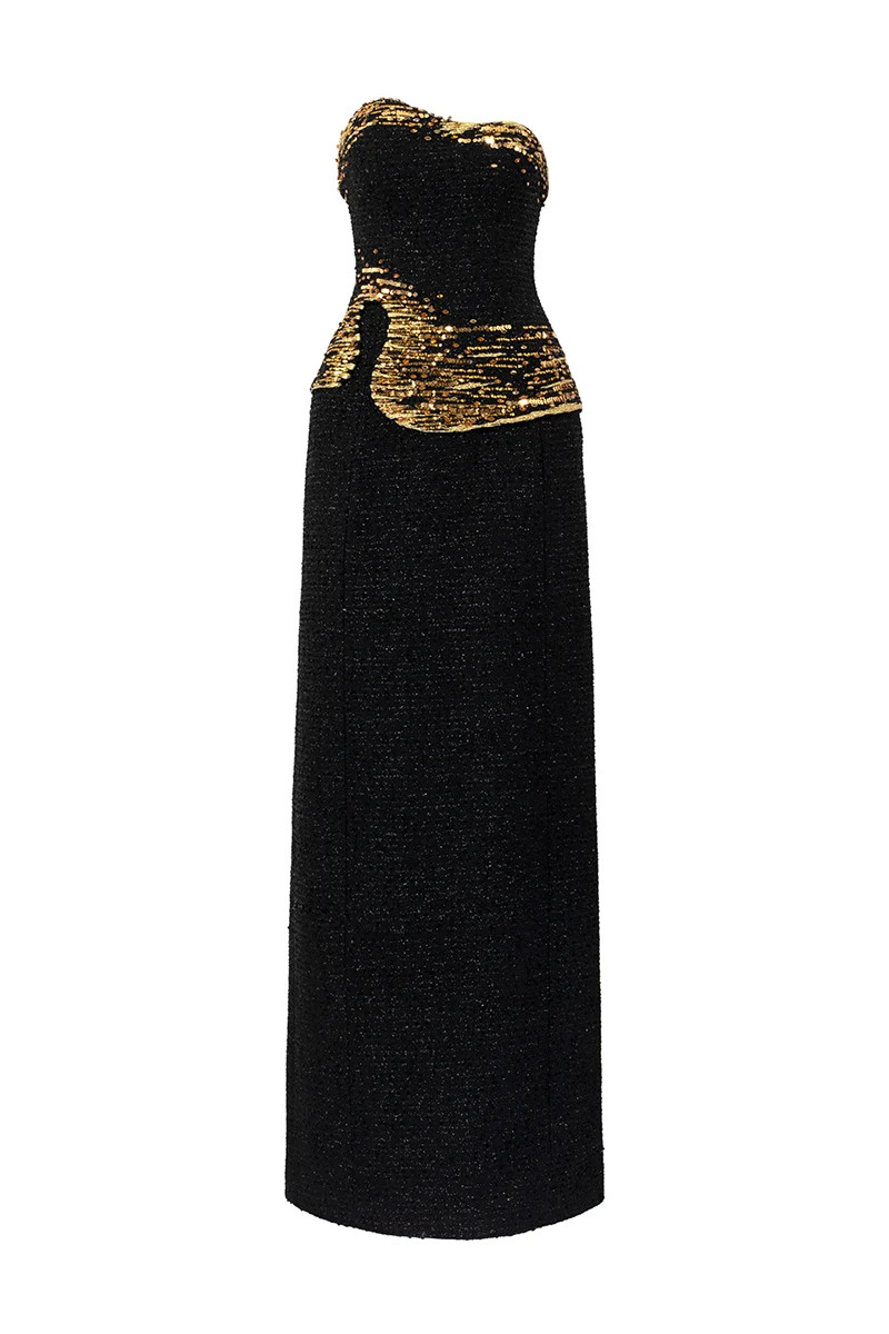 STRAPLESS STRAIGHT GOWN | Lune De Soie | CULT MIA | CULT MIA UK LTD