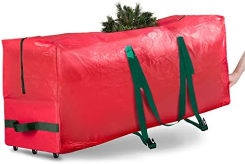 Zober Rolling Large Christmas Tree Storage Bag - Fits Artificial Disassembled Trees, Durable Hand... | Amazon (US)