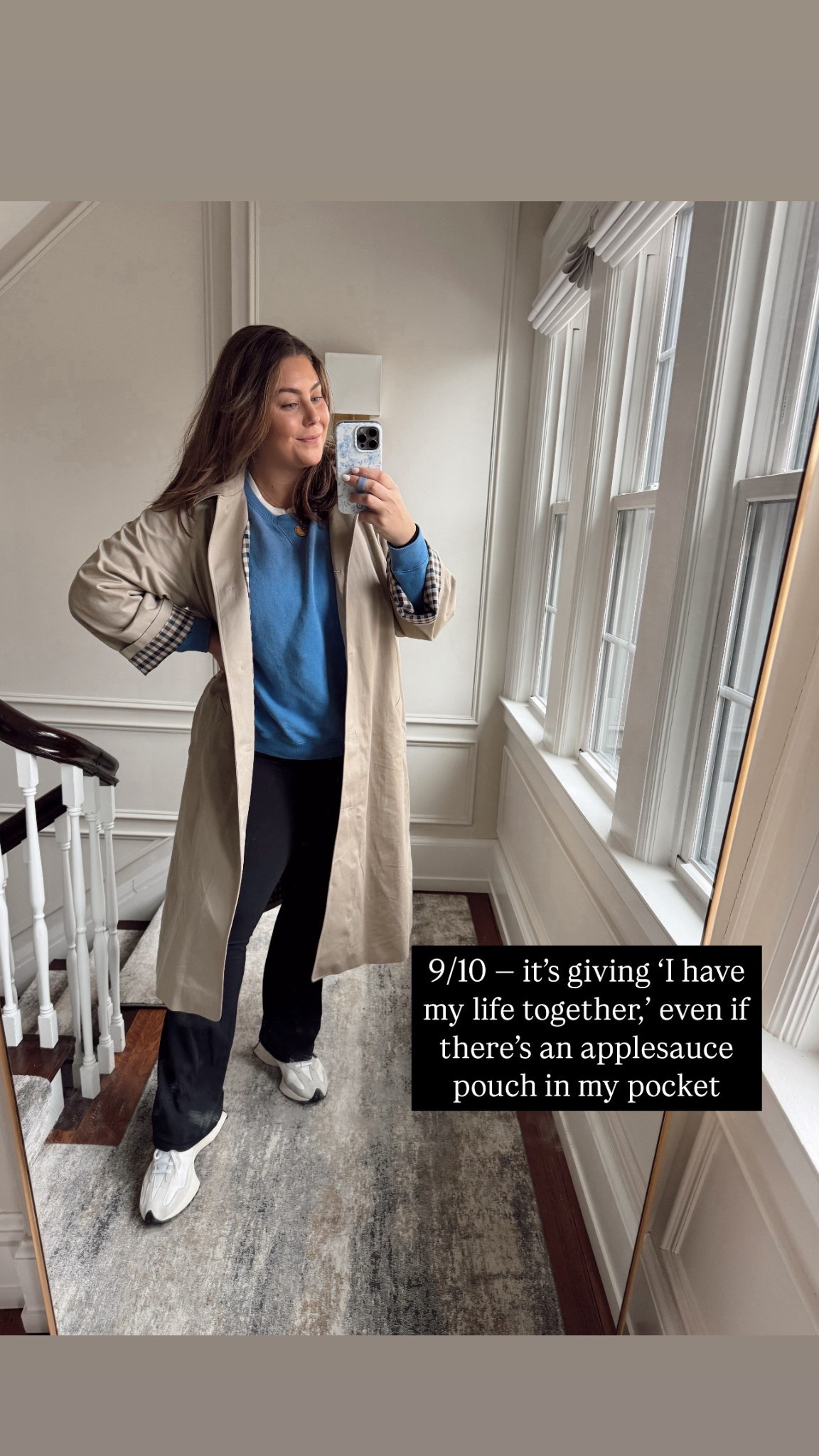 wearing size 16 in trench, XXL in crewneck, XL in pants. Sharing similar styles. Use CARALYN15 at Spanx on your first order.

#LTKStyleTip #LTKMidsize #LTKSeasonal