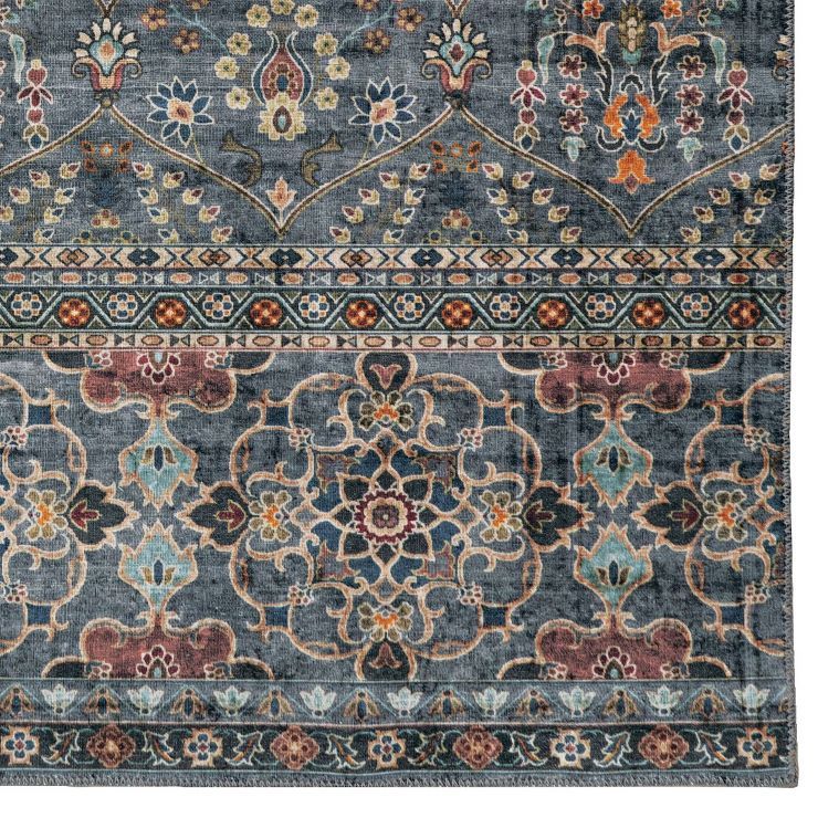 Washable Grant Rug Teal/Ivory - Linon | Target