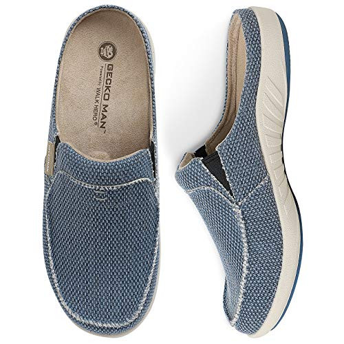 Mens Slippers with Arch Support, Canvas House Slipper for Men with Velvet Lining, Slip On Clog, I... | Amazon (US)