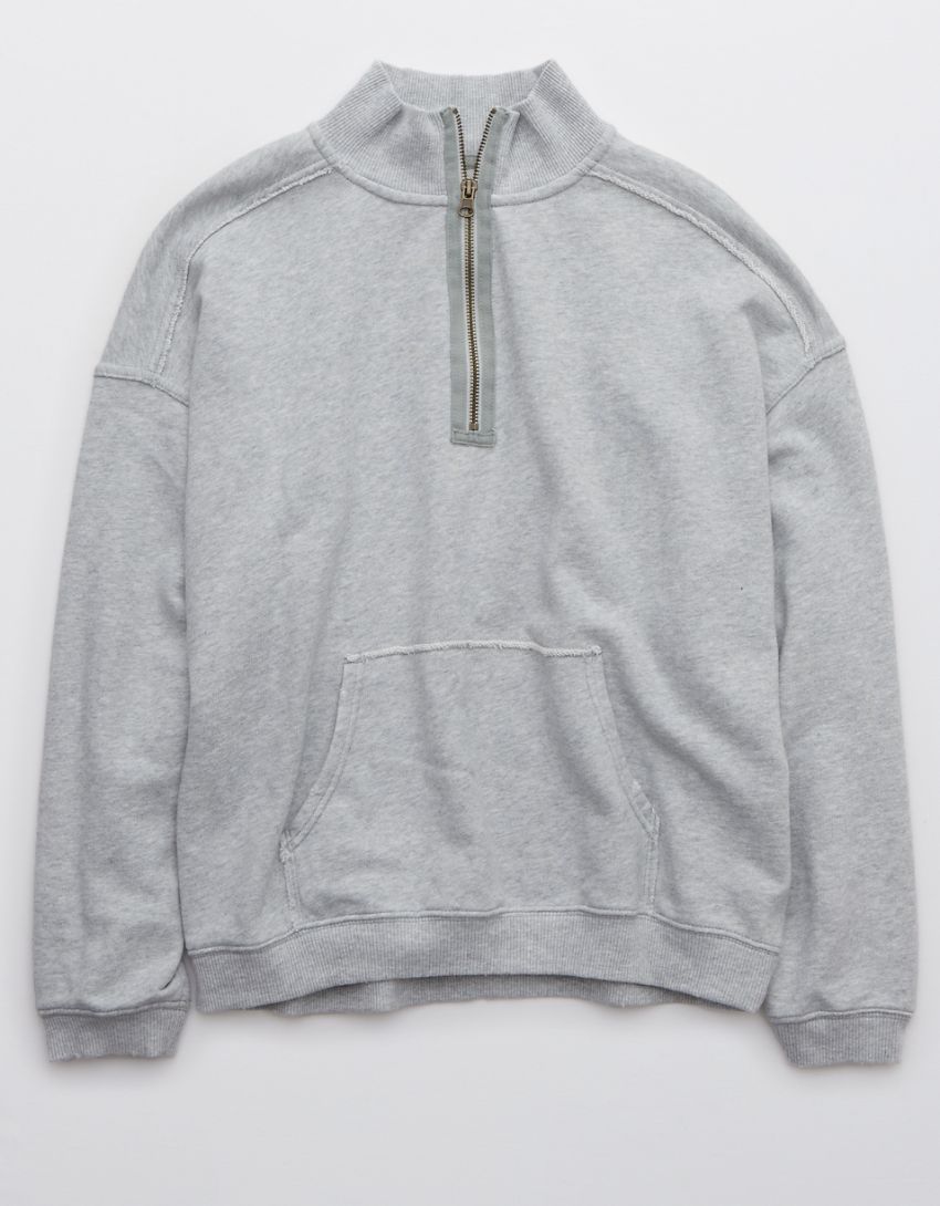 Aerie Everyday Seaming Quarter Zip Sweatshirt | American Eagle Outfitters (US & CA)