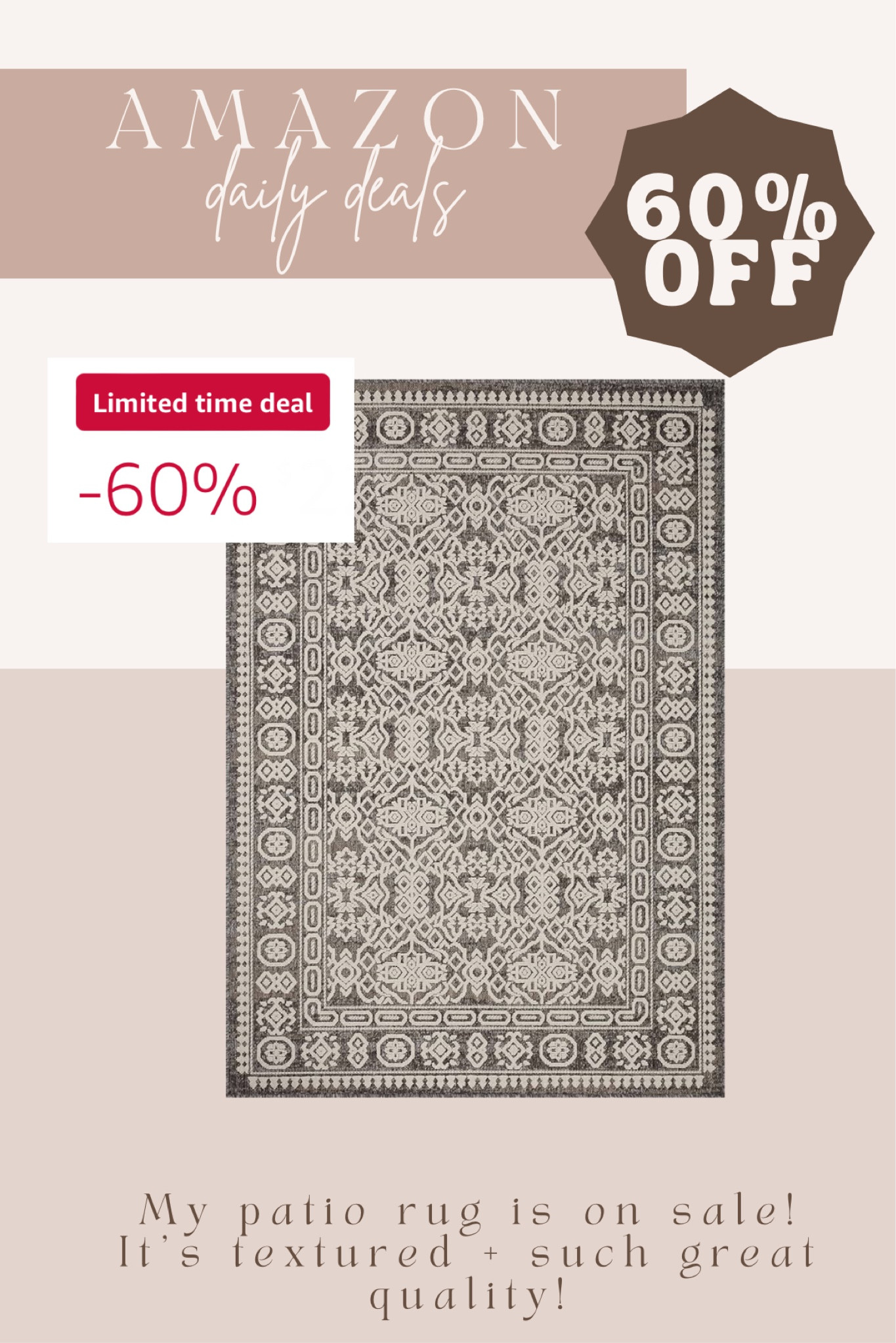 My outdoor patio rug is on major sale! Grab it before patio season! 

#LTKSeasonal #LTKsalealert #LTKhome