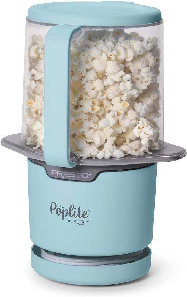 Presto 04811 PopLite My Munch Hot Air Popcorn Popper - Personal Sized, Built-In Serving Bowl, Com... | Amazon (US)