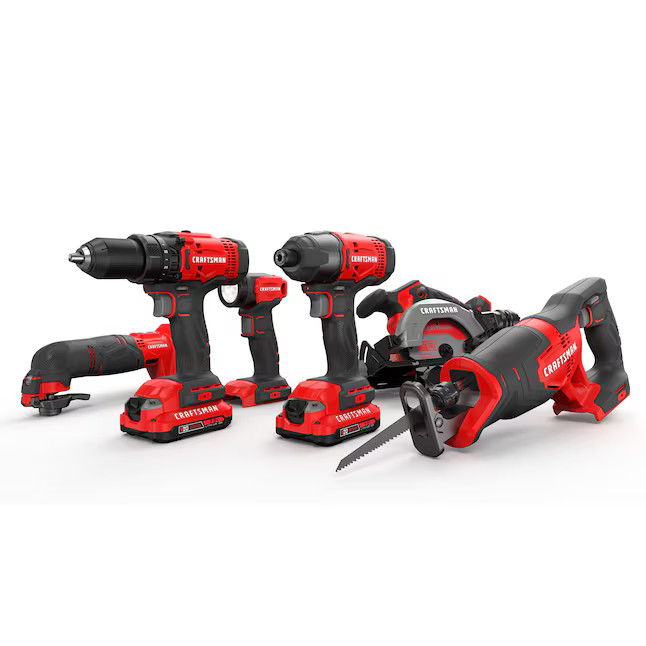 CRAFTSMAN V20 20-volt Max 6-Tool Power Tool Combo Kit with Soft Case (2-Batteries and Charger Inc... | Lowe's
